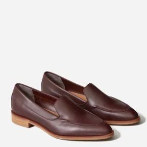 Everlane The Modern Loafer Burgundy Red Almond Toe Leather Loafers Size 8.5